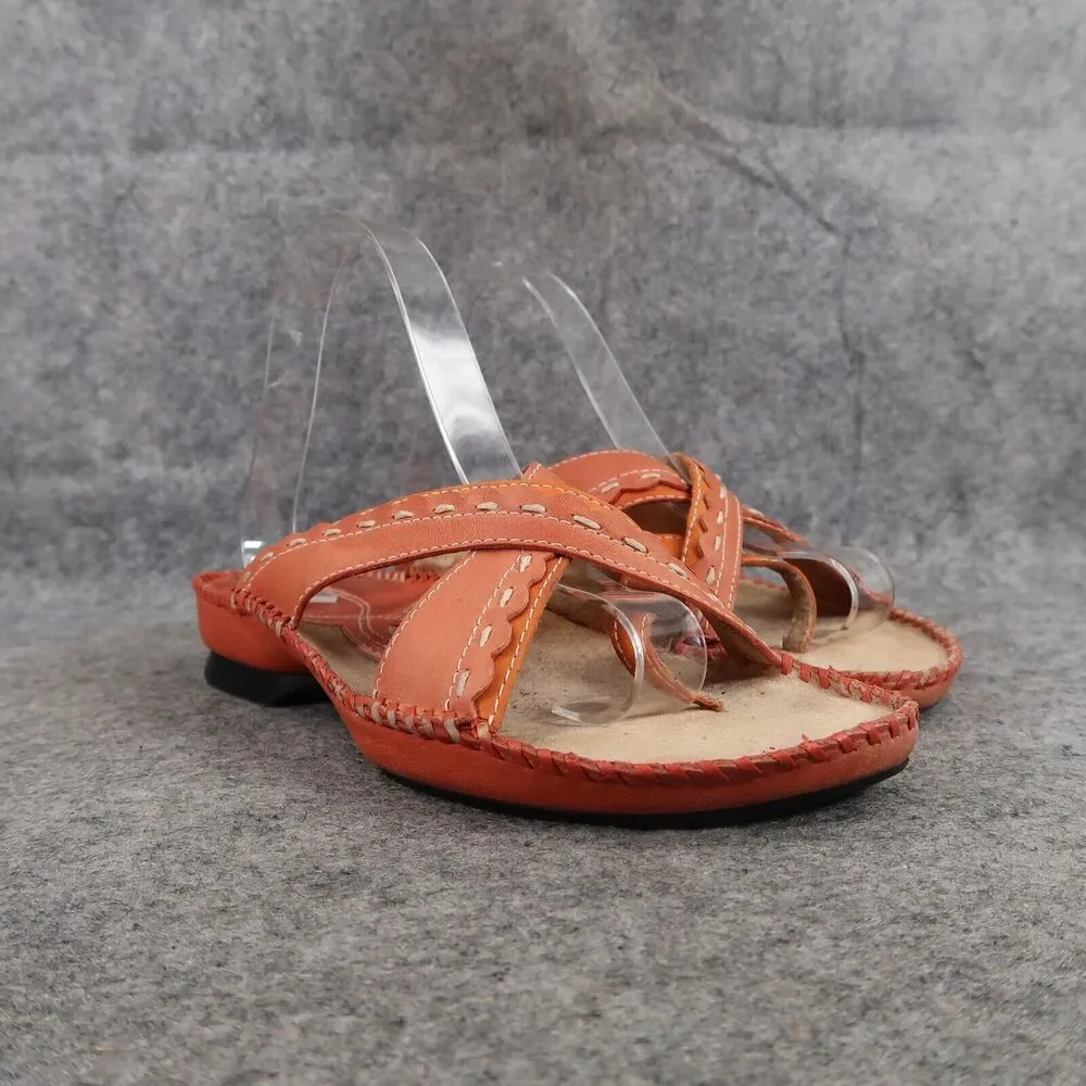 Clarks Shoes Womens 6 Sandals Fashion Leather Casual Toe Ring Slip On Comfort